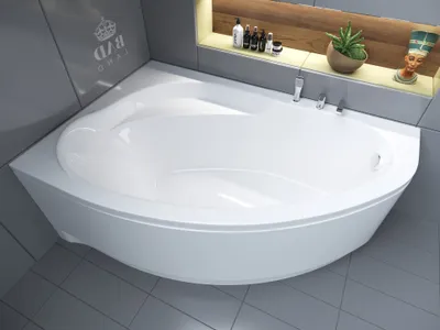 Produktbild von BADLAND Eckbadewanne Badewanne Marea LINKS 150x100 mit Acrylschürze, Füßen und Ablaufgarnitur GRATIS
