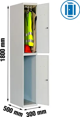 Imagen del producto de Simonrack Taquilla metálica de vestuario, 1800x300x500 mm, 2 Puertas, Incluye Llave - Simonlocker