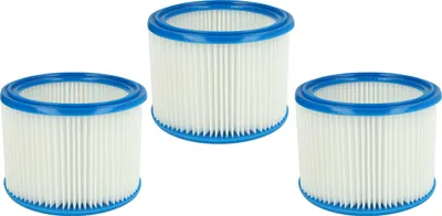 Produktbild von vhbw 3x Faltenfilter kompatibel mit Makita VYS 25 Staubsauger - Patronenfilter Blau Weiß