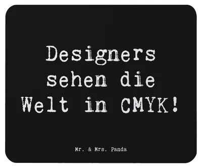 Produktbild von Mr. & Mrs. Panda pc mauspad Spruch CMYK Designer - Schwarz - Geschenk, Beruf, Kreativität, Berufspassion, Gestaltung, Design, Mouse Pad, mousematte, lustiger, Mousepad