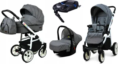 Obrázek produktu pro BabyLux® Color Lux | Kocárek 4v1 Set | Grey Flex | Kombinovaný kocárek | Sada kocárku | Isof