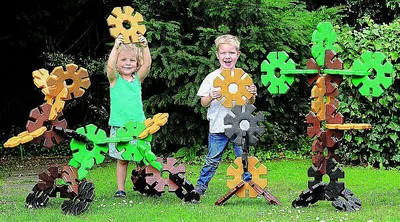 Produktbild von Polydron Riesen Octoplay Set 1, 40 Teile Natur