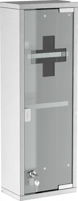 Produktbild von Arzneischrank Erste-Hilfe-Schrank Mattglas Edelstahl Silber 20X12X58Cm