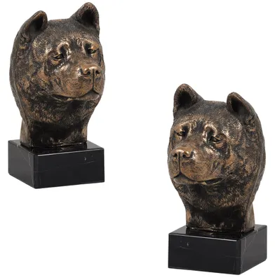 Imagen del producto de Art-Dog Busto – Perro Akita – moldeado en polvo de bronce y resina