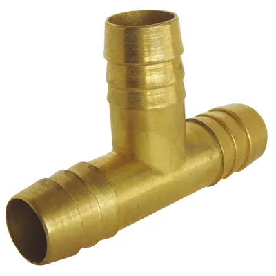 Produktbild von SOMATHERM FOR YOU – Gleichseitiges T-Stück mit Rippen – Zuverlässig, schnell und einfach anzuschließen – Für Gartenschläuche mit Ø 12 mm – Messing