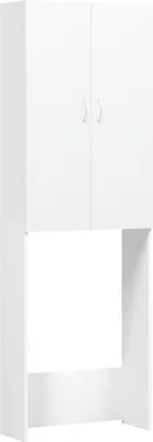 Produktbild von vidaXL Waschmaschinenschrank, Weiß, 64 x 25,5 x 190 cm, Holzwerkstoff, mit 2 Türen und 3 Fächern
