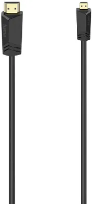 Produktbild von Hama 00074259, 2 m, HDMI Typ A (Standard), HDMI Typ D (Mikrofon), 3D, 18 Gbit/s, Schwarz