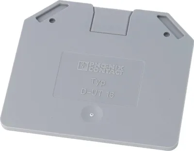 Immagine prodotto di Coperchio di chiusura Phoenix Contact D-UT 16, colore grigio, materiale: poliammide (PA), compatibile con la morsettiera passante UT 16 - 1