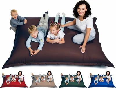 Produktbild von sunnypillow XL Sitzsack Sitzkissen aus Kunstleder Outdoor & Indoor 100 x 150 cm mit 140L Styropor Füllung Sessel für Kinder & Erwachsene Sofa Beanbag viele Farben und Größen zur Auswahl Braun