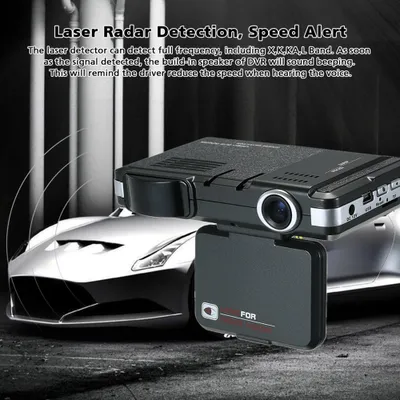 Image de 2.0 LCD Screen High Definition Auto DVR Driving Recorder Radar Detector 2 in One Speedometer Black