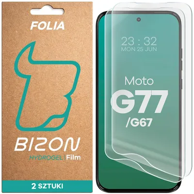 Produktbild von 2x Hydrogel Folie für den Bildschirm für Motorola Moto G67 5G / G77 5G, Bizon Film Hydrogel Front Duo