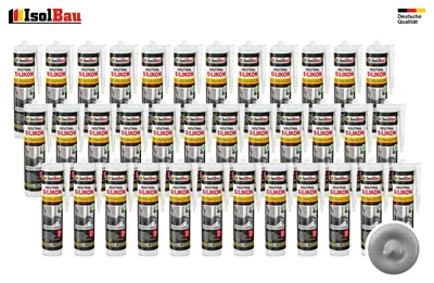 Isolbau Neutralsilikon 36 x 300 ml Grau Natursteinsilikon Dichtstoff Fugen wasserdicht