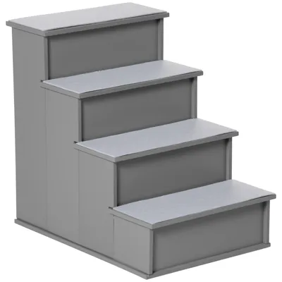Produktbild von PawHut Haustiertreppe Hundetreppe 4-stufige Katzentreppe mit rutschfester Matte