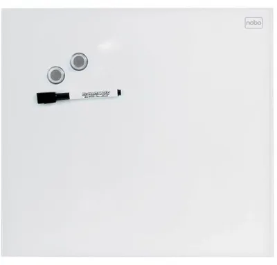Produktbild von Nobo Diamond Glas magnetische Glastafel weiß, 450 x 450 in Einzelhandelsverpackung, Glas