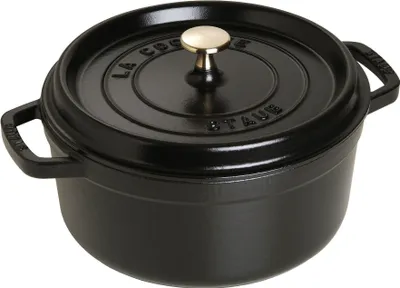 Produktbild von Staub Cocotte rund Schwarz 24cm Bräter