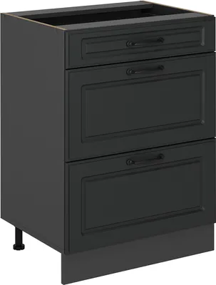 Produktbild von Küchenunterschrank Vicco R-Line Anthrazit Landhaus 60 cm mit Schubladen, ohne Arbeitsplatte, Model 54102
