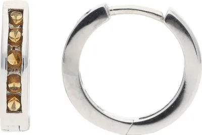 Produktbild von Creolen Silber 925 Zirkonia citrinfarben JL10-06-2719 JuwelmaLux