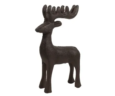 Produktbild von Dekofigur Rentier Gusseisen Antik-Braun Hirsch Elch 16cm