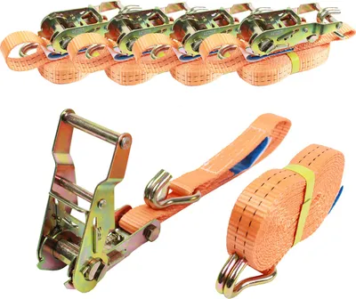 Produktbild von 5x Spanngurt Ratschen Zurrgurt 5m 1500kg 1,5t 1,5to ORANGE 2-tlg.