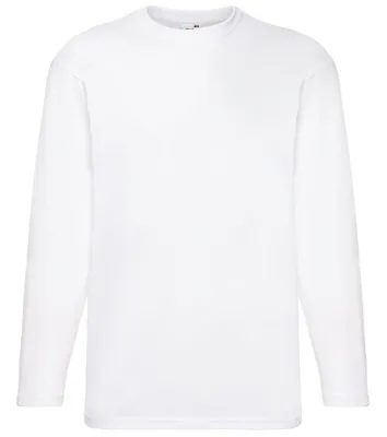Obrázek produktu pro Fruit of the Loom tričko dlouhý rukáv pánské bavlna bílá - velikost 2XL