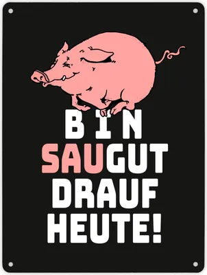 Produktbild von Bin saugut drauf heute Metallschild XL in 21x28 cm