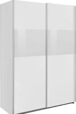 Produktbild von Schwebetürenschrank Bramfeld Kleiderschrank Ausfürung wählbar,Weiß / Weißglas,135x64x198cm