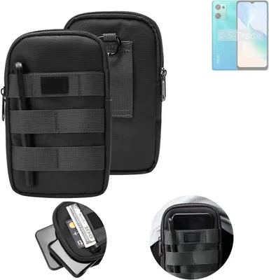 Produktbild von K-S-Trade Holster Gürtel Tasche kompatibel mit Blackview Oscal C30 Pro Handy Tasche Schutz Hülle dunkel-grau viele Fächer, 1x
