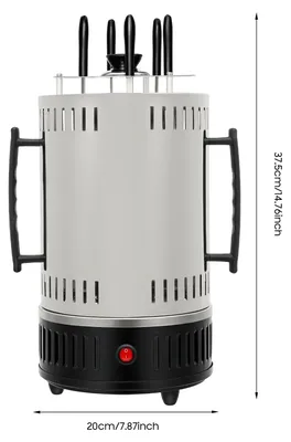 Obrázek produktu pro Elektrický vertikální gril na kebab – 1000W – nerezová ocel 304 – zástrčka EU 220-240V – světle šedá barva – pro domácí i komerční použití
