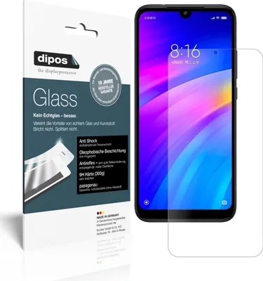 Obrázek produktu pro 2x ochranná fólie pro Xiaomi Redmi 7 matt - Anti-Shock 9H fólie dipos Glass plastové sklo
