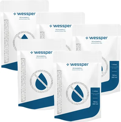 Image de Wessper 5 pièces P3 Humifill Absorbeurs d'humidité jetables 150 g – Efficace contre l'humidité et les odeurs de moisi