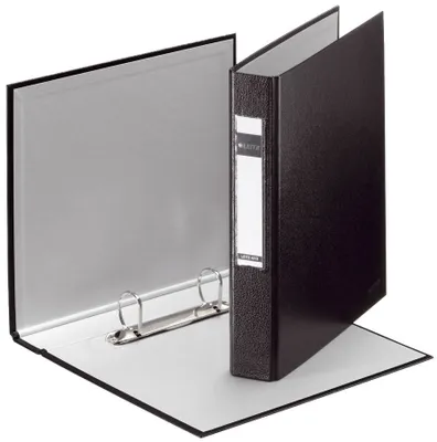 Produktbild von LEITZ Ringbuch Standard DIN A5 schwarz 2-D Ring Mechanik Rückenbreite: 37 mm