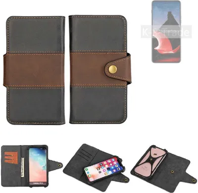 Produktbild von K-S-Trade Handyhülle Schutzhülle Hülle Bookstyle Wallet-Case kompatibel mit Motorola ThinkPhone Bumper Rundumschutz schwarz-braun 1x
