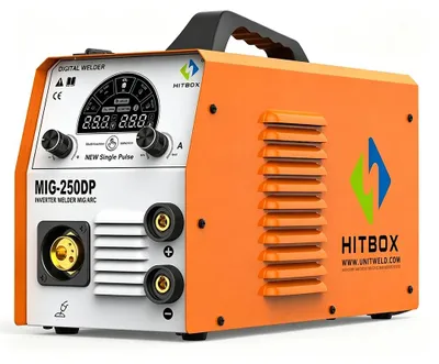 Produktbild von Aluminiumschweißgerät - MIG250DP - 220–240 V EU-Stecker - 250 A - 5-in-1 - MIG/MAG Mit/Ohne Gas - MMA/ARC - Lift-TIG Einzelimpuls