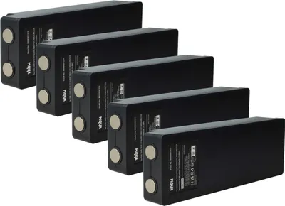 Produktbild von vhbw 5x Akku Ersatz für Scanreco 16131, 17162, 592, 1026, 13445 für Industrie-Funkfernsteuerung Fernbedienung (1500 mAh, 7,2 V, NiMH) - Schwarz