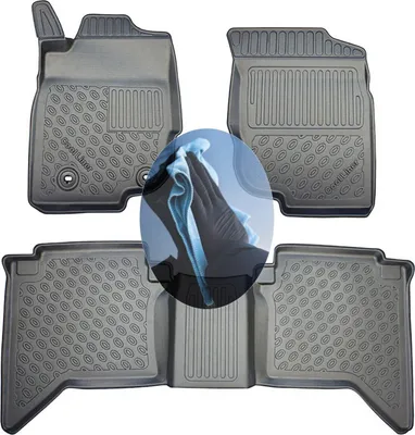 Produktbild von Z509680 TPE-Gummifußmatten kompatibel mit  Toyota Hilux Executive N25 N2 Pick-Up Double Cab Doppelkabine 4-türer 2005-2015