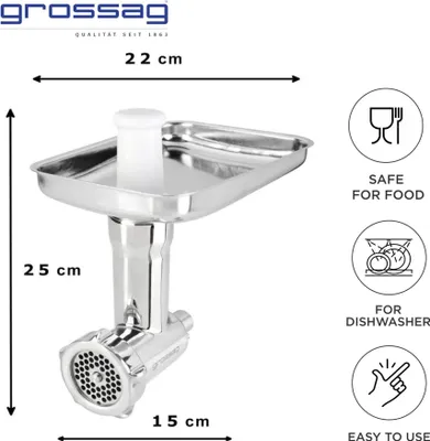 Obrázek produktu pro Nástavec mlýnku na maso Grossag KFW 500 z nerezové oceli