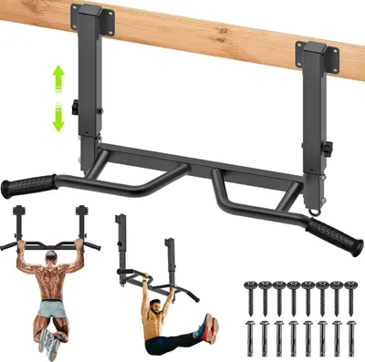 Produktbild von Verstellbare Klimmzugstange zur Deckenmontage mit 4 Griffpositionen, bis 181 kg – Klimmzugstange – Krafttraining