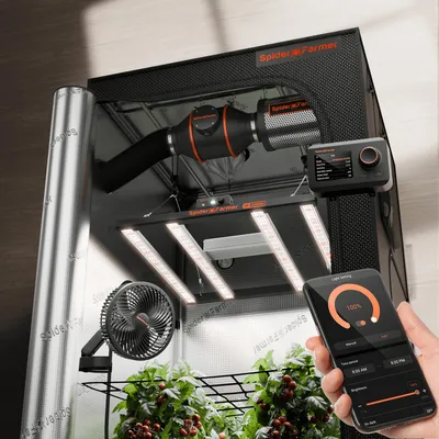 Produktbild von Komplettset für Growbox – 0,9 x 0,9 x 1,8 m – 300W LED – Belüftung – Für den Indoor-Anbau