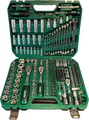 Produktbild von Stalco Steckschlüssel- und Gabelringschlüssel-Set 219 tlg., 1/2 3/8 1/4 Box