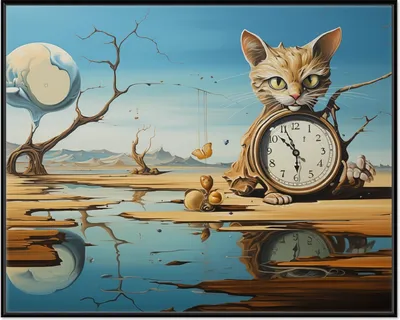 Produktbild von Wallario Wandbild Bewacher der Zeit, Größe: 40,30 x 50,30 cm, Poster mit schwarzem Aluminiumrahmen