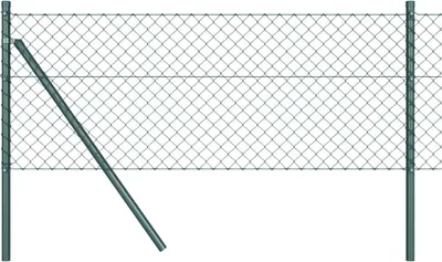 Produktbild von vidaXL Bodenmontierter Maschendrahtzaun 25 x 0,6 m Grün Netz