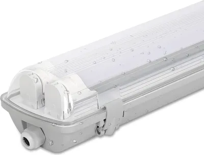 Produktbild von Peviasot T8 LED-Feuchtraumleuchte IP65, 18 W 120 cm, 2-flammig, Neutralweiß 4500 K, LED-Wannenleuchte für Keller, Garage & Werkstatt