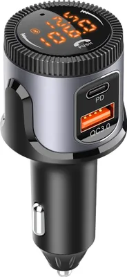 Immagine prodotto di Auto Bluetooth 5.0 Trasmettitore FM a Qc3.0+usb C PD 18w Caricabatterie grigio