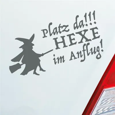 Produktbild von Auto Aufkleber Platz da!!! Hexe im Anflug! Girl 10x20 cm Grau Sticker Heckscheibenaufkleber