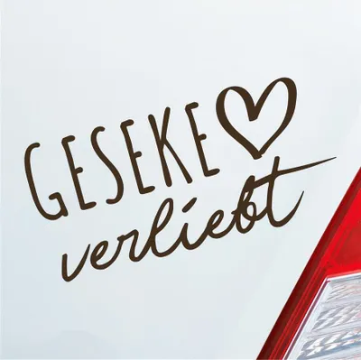 Produktbild von Auto Aufkleber Geseke verliebt Herz Stadt Heimat Liebe Car 19x9 cm Braun Sticker Heckscheibenaufkleber