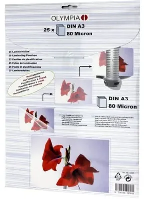 Produktbild von Laminierfolie Laminierhüllen - DIN A3 - 80 Mikron - 25 Stück