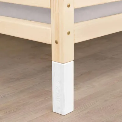 Produktbild von Set of Additional Wooden Legs FOOTS - White - 20 cm - For beds from 140 cm wide and more (6 pcs)