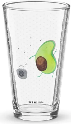 Produktbild von Mr. & Mrs. Panda Glas Avocado Tanzen - Transparent - Geschenk, Wasserglas, Singen, Bierglas, Fröhlich, Musik, Cocktailglas, Tumbler, Party, Trinkglas