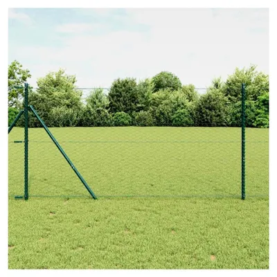 Produktbild von Zaunpfosten Grün 10 x 1,2 m (36 mm Netz) aus Stahl und PVC für Gartenzaun, Hundezaun, Weidezaun und Hühnerzaun mit Bodenbefestigung