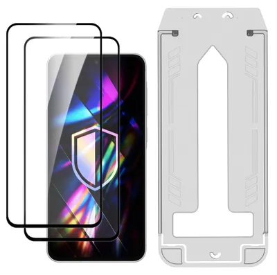 Produktbild von 3mk, 2er Set Panzerglas für Galaxy A56 mit Applikatorrahmen, Schwarz / Transparent